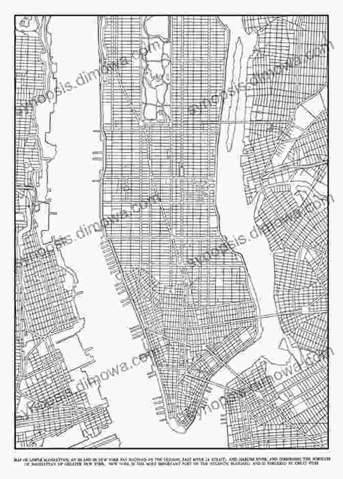 A Diagram Illustrating The Geometric Grid System Of Manhattan, New York City. Shapes That Created A Nation (Geography History And Geometry 7)