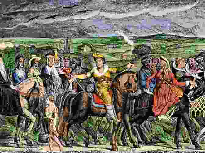 A Group Of Pilgrims, Led By Chaucer, On Their Journey To Canterbury. Walking To Canterbury: A Modern Journey Through Chaucer S Medieval England