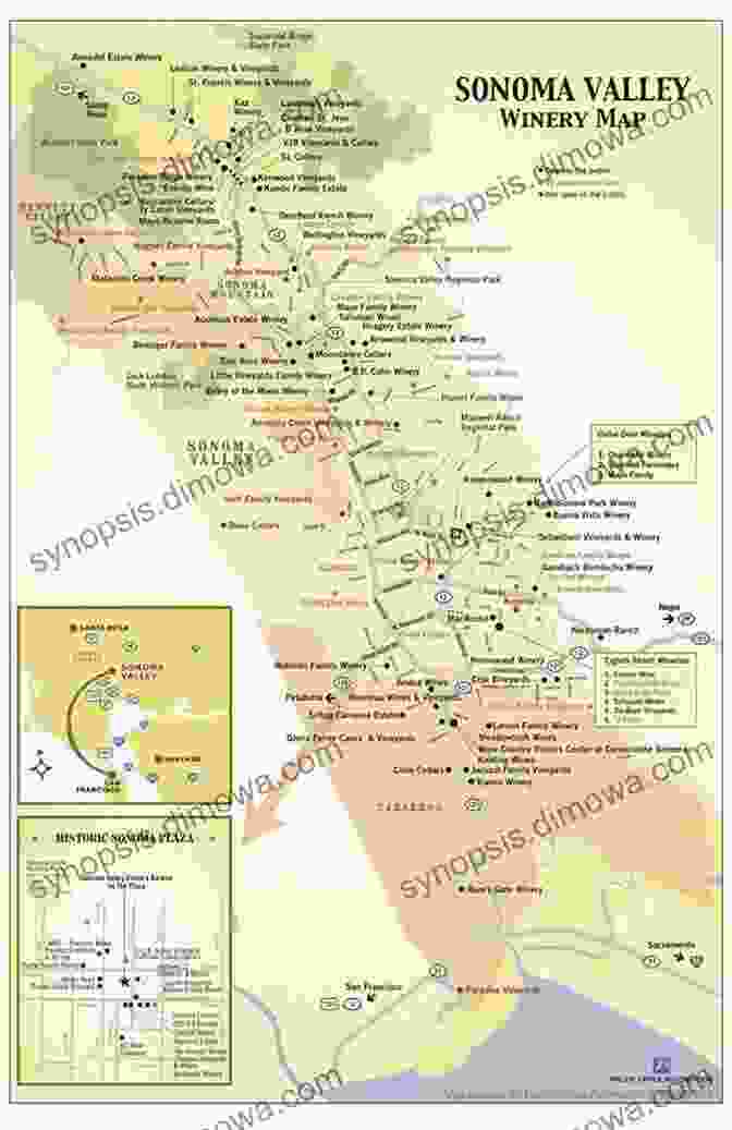 A Map Of Napa And Sonoma Counties With Suggested Itineraries Frommer S Napa And Sonoma Day By Day