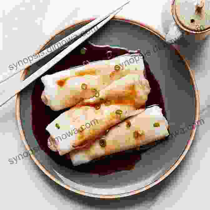 A Plate Of Steamed Rice Rolls, Filled With Shrimp And Served With A Dipping Sauce Hong Kong Breakfast Yam Cha : Hong Konger S Breakfast With Tea