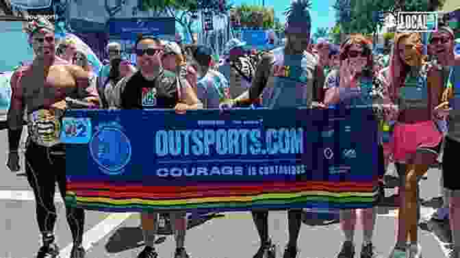 A Portrait Of An LGBT Athlete Speaking At A Public Event About Their Coming Out Journey. LGBT Athletes In The Sports Media