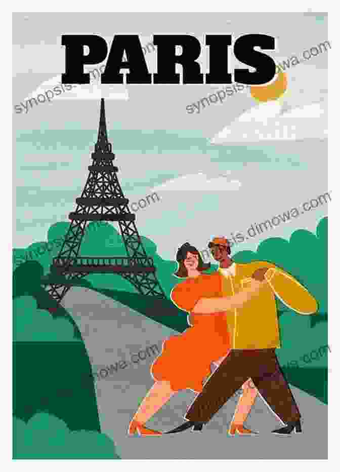 An Interior Page Of Mobile Book Paris, Featuring A Whimsical Illustration Of A Parisian Couple Dancing Mobile Book: Paris Miguel Carvalho Abrantes