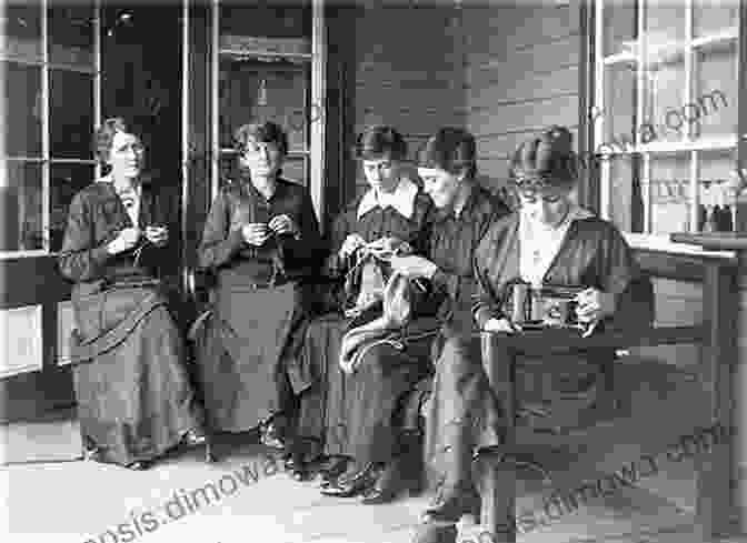 Black And White Photograph Of Women Knitting During World War I Knit Your Bit: A World War I Story