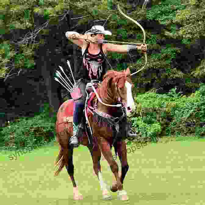 Close Up Of A Rider Executing A Mounted Archery Shot 101 Drill Team Exercises For Horse Rider: Including Three Loop Serpentine Cinnamon Buns Carousel Pairs Thread The Needle 97 More (Read Ride)