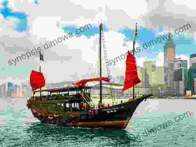 Traditional Junk Boats Moored In The Harbor Of Peng Chau Island, Their Colorful Sails Billowing In The Wind, Creating A Picturesque Scene Hong Kong Islands: Peng Chau Island